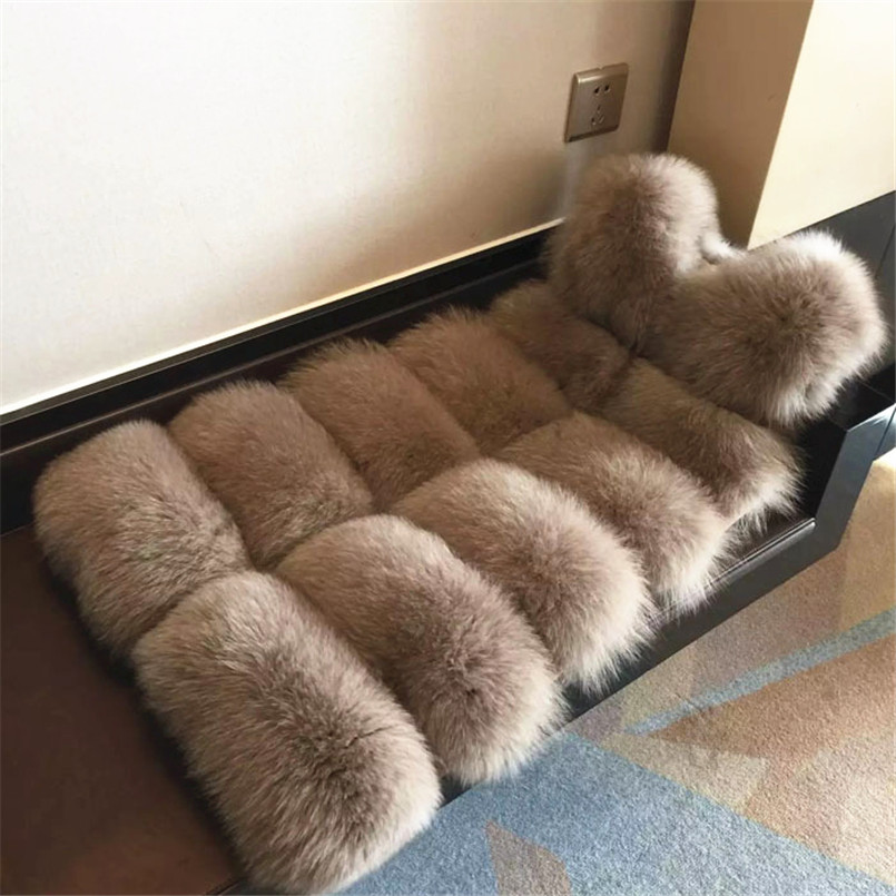 

Fashion Women' Long Fur Vest Jacket Sleeveless Slim Winter Faux Fur Coat Bontjas Kahki Black Green Gray Colors, Silver