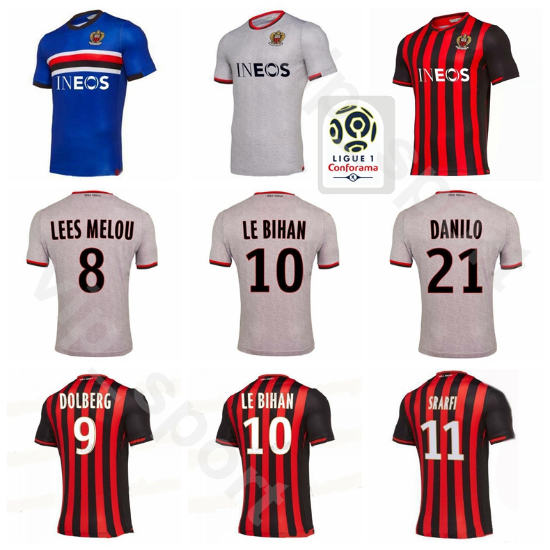

OGC Nice Jersey 2019 2020 Soccer Men Home 9 DOLBERG 25 CYPRIEN 8 LEES-MELOU 14 GANAGO 29 HERELLE 10 OUNAS Football Shirt Kits, Black;yellow