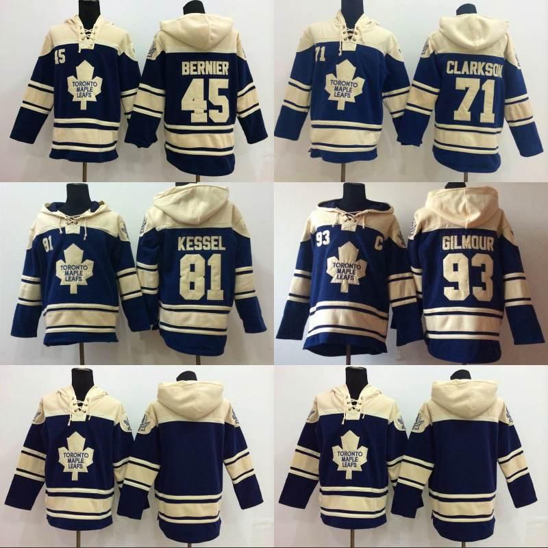 

Toronto Maple Leafs Hoodies 45 Jonathan Bernier 71 David Clarkson 81 Phil Kessel 93 Doug Gilmour Hockey Hoodies Sweatshirts, Black;red