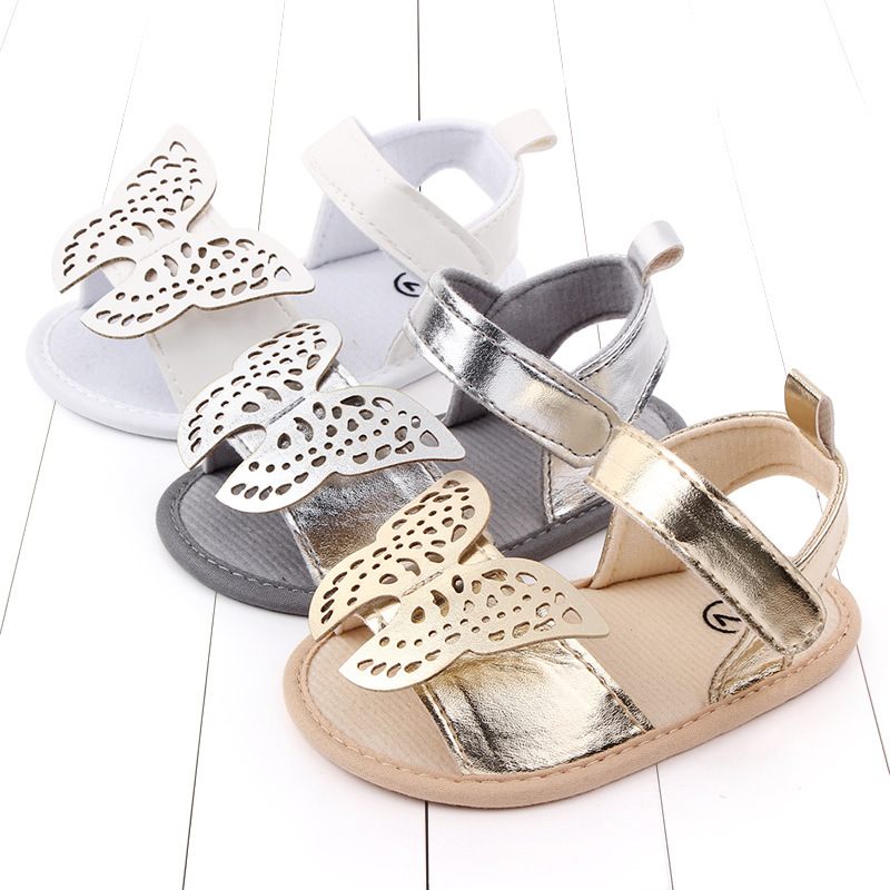 

2020 Summer Baby Sandals Cute Butterfly Baby Sandals PU Leather for Toddler Girls First Walkers, White