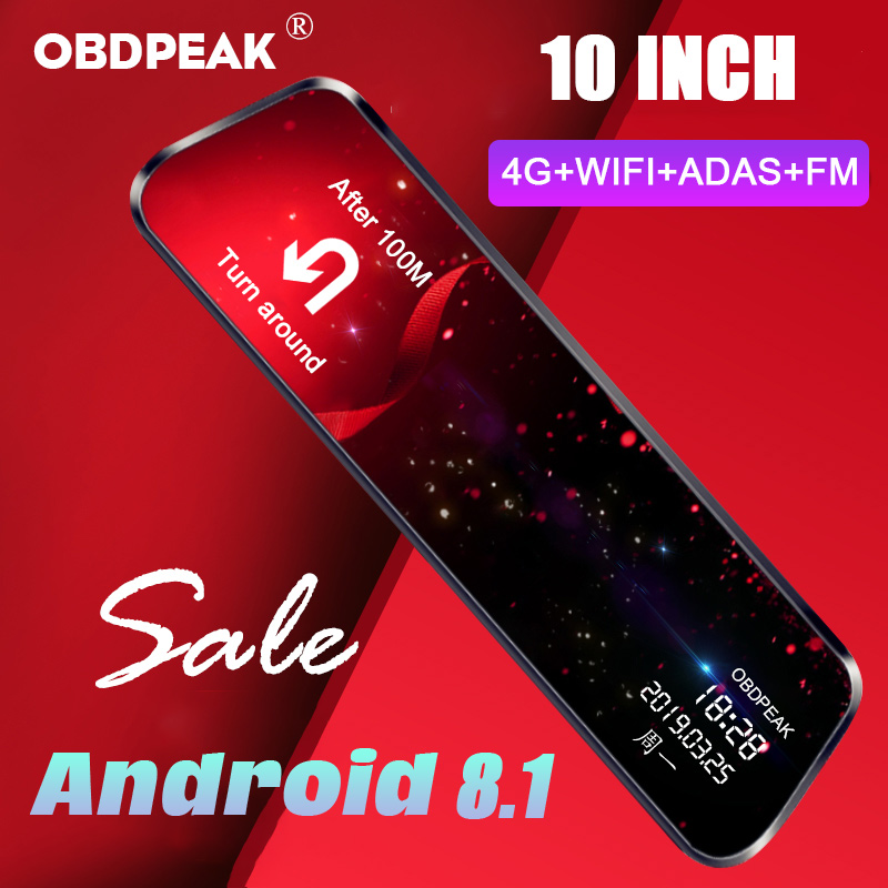 

OBDPEAK A980 ADAS 4G Android8.1 Car DVRS Rearview mirror Dash camera wifi FM Bluetooth GPS 2GB 1080P Registrator Auto DashCam