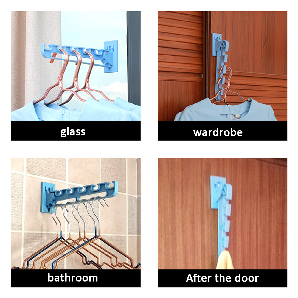 

1 pcs Multi-Function Hook Folding Rack Window Bathroom Door Hook No Trace Plastic Hanger Drying Supplies for household durable