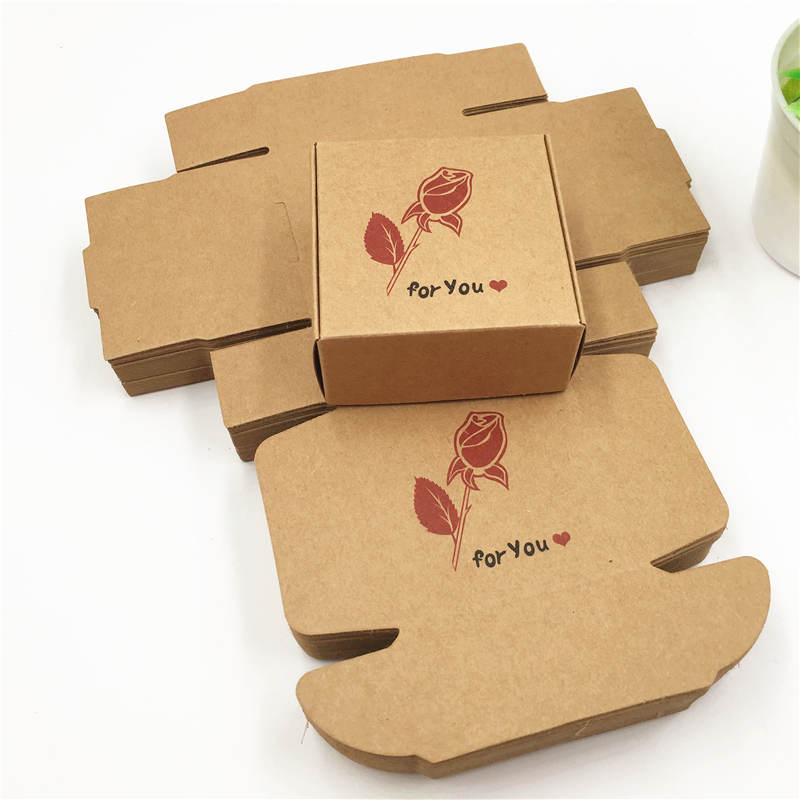 

24pcs/Lot Printed Flower Bird Tree Pattern Kraft Paper Boxes For Egg Tart Biscuits Packaging Gift Favor Container Storage Boxes