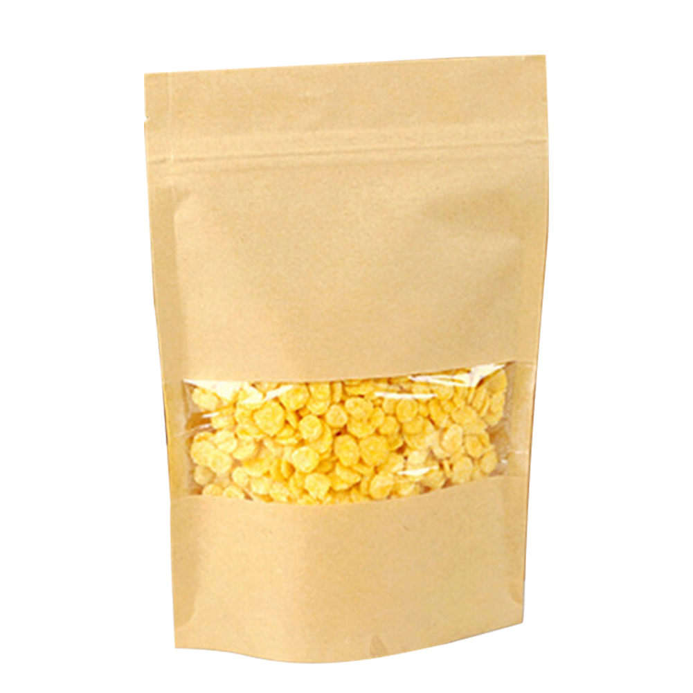 

50PCS Package Storage Shopping Party Resealable Boutique Paper Bag Practical Clear Window Recyclable
