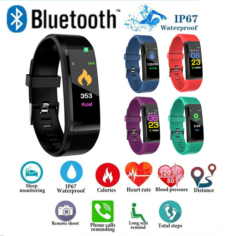 

ID115 Plus Smart Bracelet Fitness Tracker Smart Watch Heart Rate Smart Wristband for Apple iPhone X Android Phone