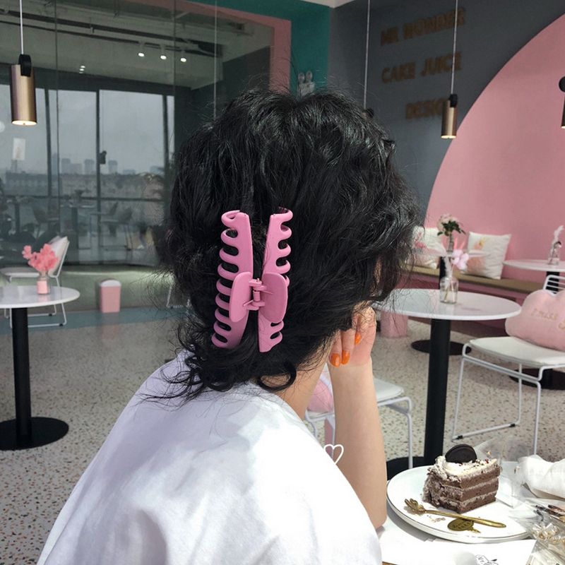 

Matte color Women Big Hair Claw Hair Clip Crab Moon Shape Hairpin Solid Color Big Accessories Girls Accessories