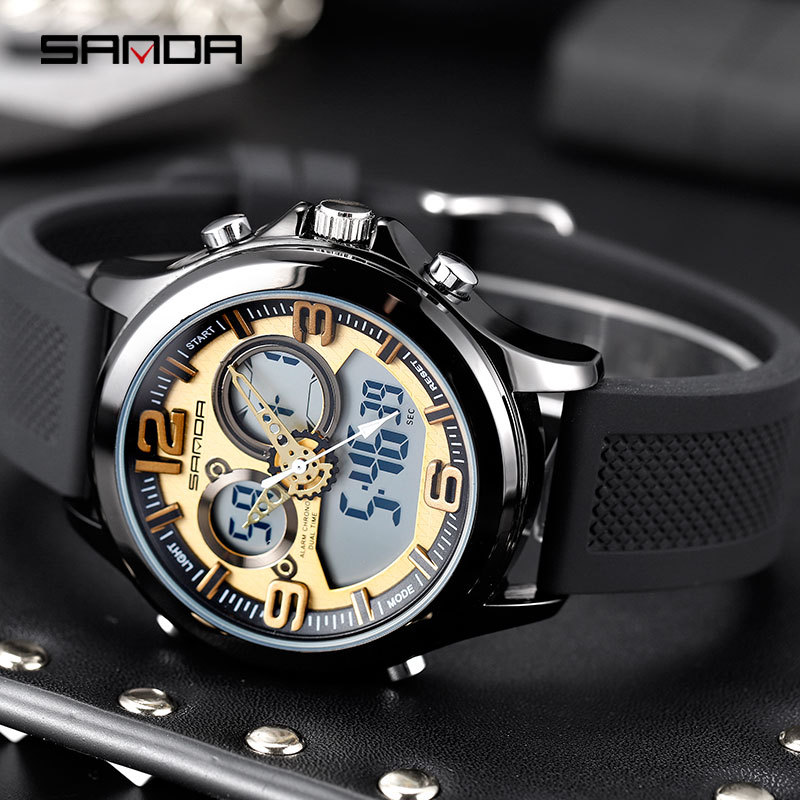 

SANDA Mens Watches Top Men Sports Watches Casual Wrist Multifunction High-End watch naviforce sport tools, Bronze