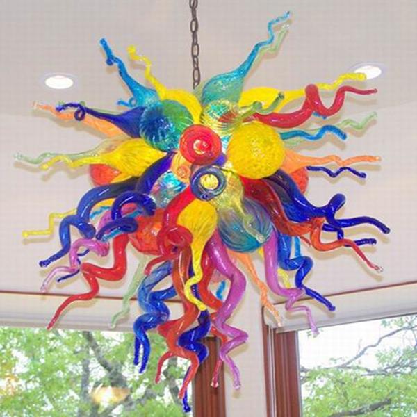 

Multi Colored Hand Blown Glass Chandelier for Wedding Living Room Bedroom Glass Hanging Pendant Lamp Modern Art Ceiling Lights Free Shipping