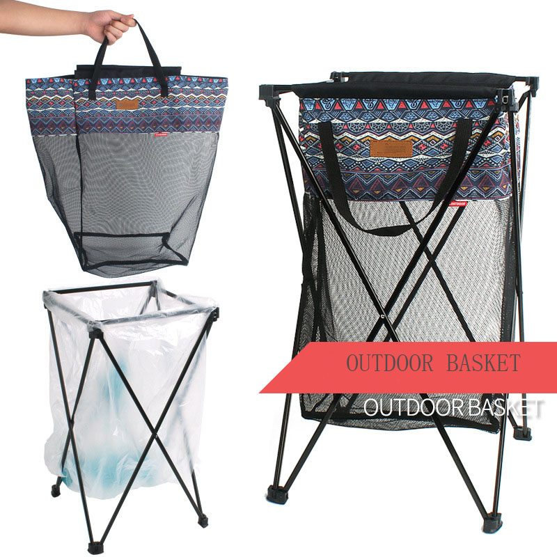 

10PCS/lot Outdoor storage basket multi-function storage bucket hamper laundry basket storage bag camping garbage rack Camping trip outdoor