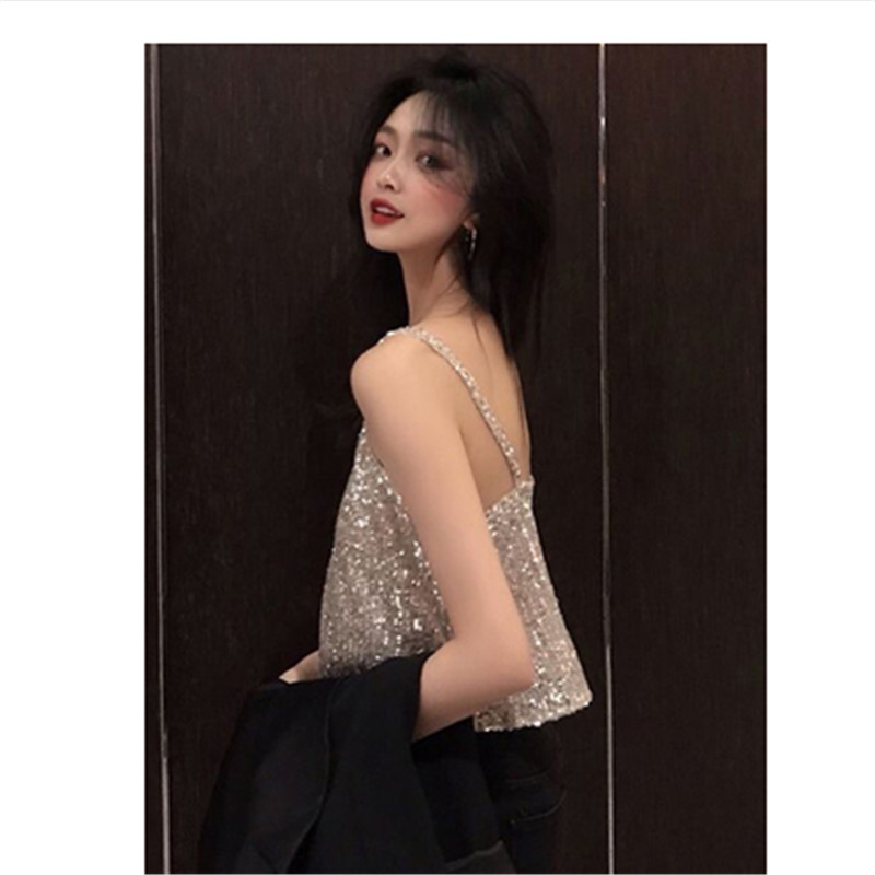 

2020 Sexy Women Vest Crop TopSleeveless Tanks Beach Women Sports Tank Tops Bodycon Party Backless Spaghetti Straps Clubwear, Silver