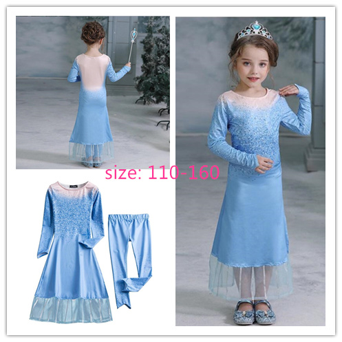 2020 Girl Snow queen 2 II Snow Queen Princess Dress and Pants Set Baby Snowflake Cloak Costume Halloween Party Cosplay Fancy Dresses Suit-image-511719872