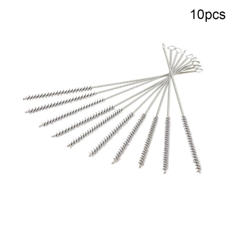 

New 2pcs/5pcs/10pcs 0.8cm Diameter Wire Tube Brush Metal Handle Steel Wire Cleaning Brush 30cm Total Length Hand Tool