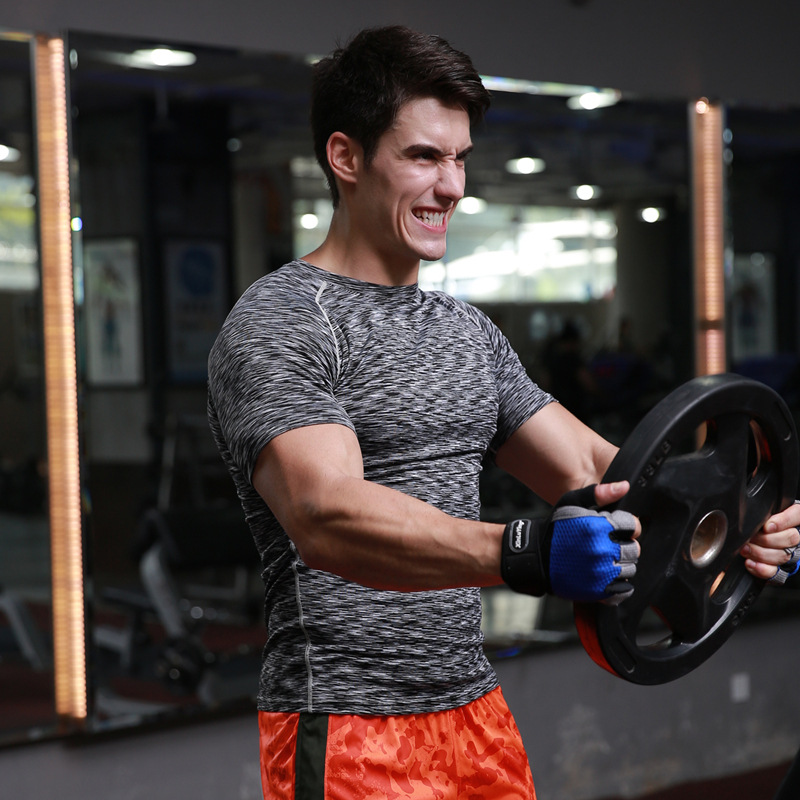 

2020 Men Workout GYM Fitness Tops Tee Sport Run Yoga Train Male Quick Dry Compression Exercise Muslce Bodybuilding T Shirt MA45, Green