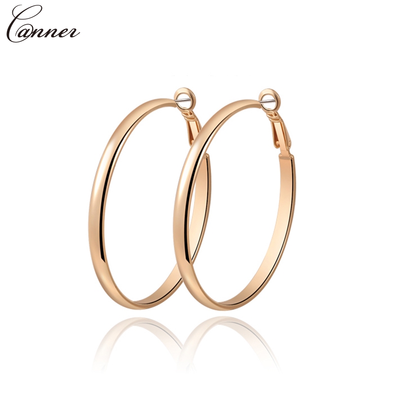 Moda Joyería Tono Plata//Oro Gran Círculo Aro Pendientes para Mujer Dama Z