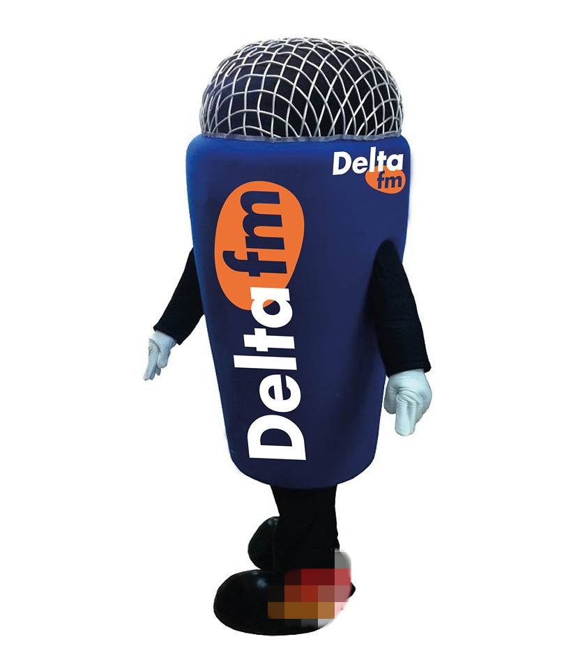 

Custom microphone mascot costume LOGO free shipping, White