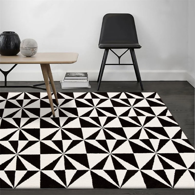 

Area Rug for Living Room Black and White Geometric Mosaic Pattern Rugs Christmas Rug Floor Mat Nordic Decoration Home Baby, Jq-carpets-383