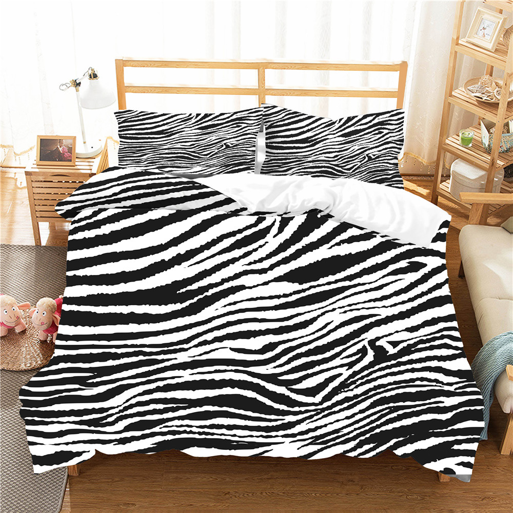 

Single Bedding Set Home Textiles Abstract Zebra Pattern Duver Cover with Pillowcase Bed Linens Comforter Clothes