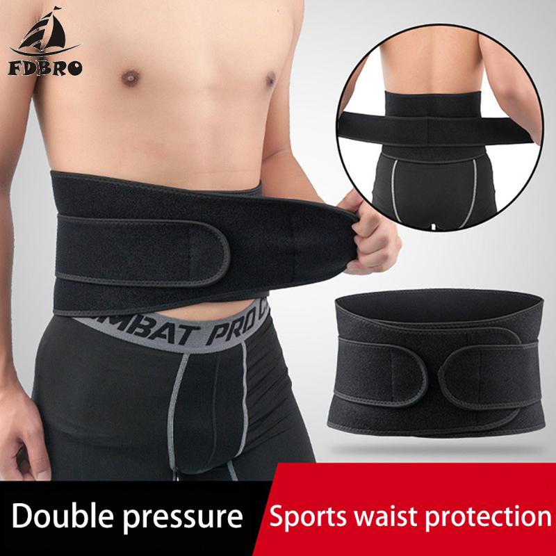 

FDBRO Waist Support Corset Sport Breathable Adjustable Back Belt Slimming Boxing Body Protective Gear Waist Trimmer Sweat Belt, Black