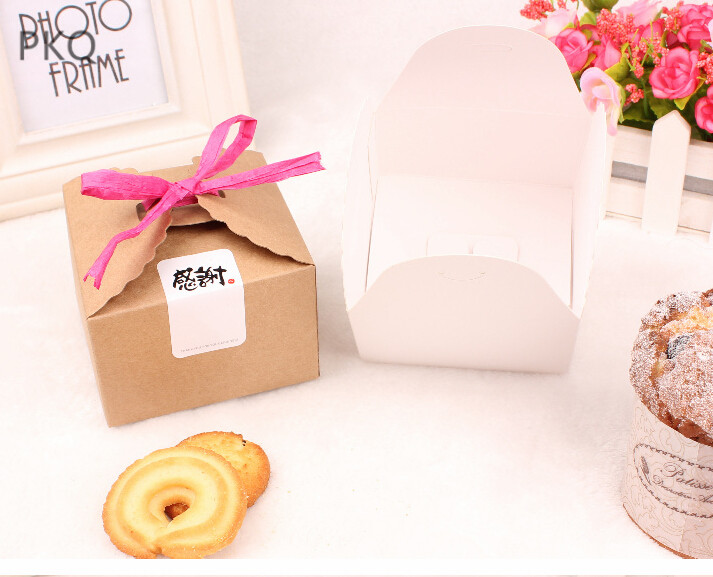 

20pcs Mini paper Gift Box white Wedding Chocolate Box black Candy Baking Package brown Biscuit Wedding Party Decorations