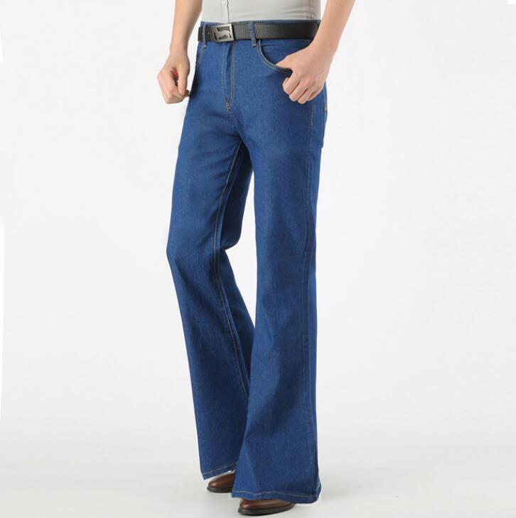 

Mens flared jeans Thin Summer Retro Nostalgic bootcut Vintage, Black