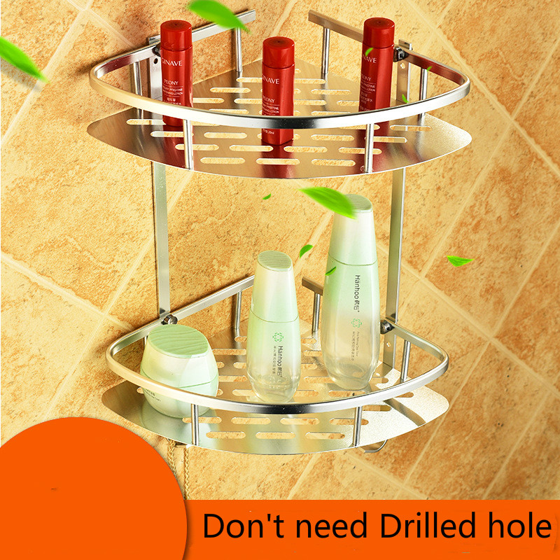 

Space Aluminum Bathroom Shelf Shower Shampoo Soap Cosmetic Shelves Bathroom Accessories Storage Organizer Rack Holder