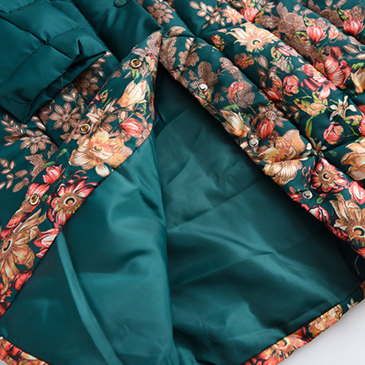 

Women's Down Cotton Female Jacket Korean Warm Parka Winter Coat Women Clothes 2020 Vintage Printing Tops Parkas ZT4204, Green
