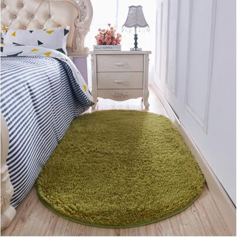 

Oval Welcome Floor Mats Shaggy Carpets For Living Room Non-slip Child's Room Rug Bedroom Bedside Mats Bathroom Rug, Silver gray