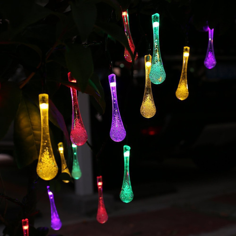 

Solar Energy Lamp String Outdoor Christmas Decoration Color Lamp Droplet Shape