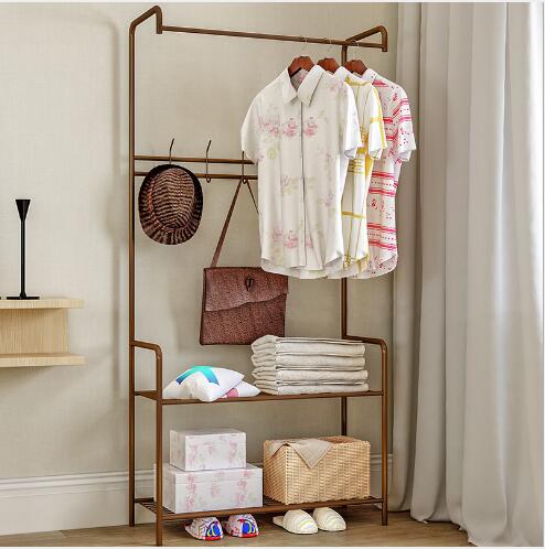 Clothes rack on the floor Bedroom Furniture hanger simple cloth racks household economic shelf-image-489948964