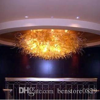 

flush mount ceiling light led light source gold colored blown murano glass style chandelier l lobby decor ceiling modern lamps
