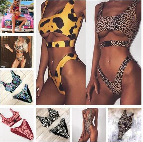 Sexy Bikini Maillots De Bain Femmes Maillot De Bain Bikini Brésilien Ensemble Vert Imprimé Halter Top Beach Wear Maillots De Bain