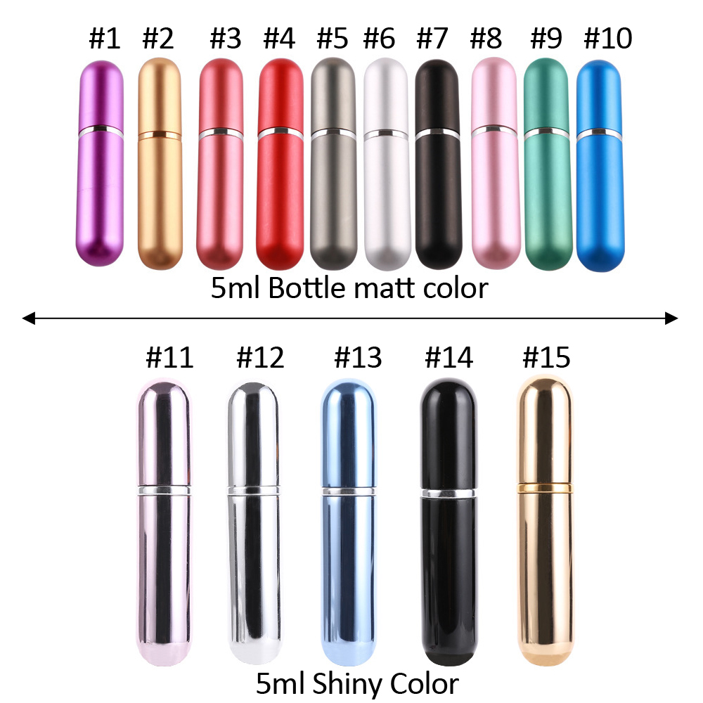 

TAMAX PF009 5ml Refillable Portable Mini Perfume Bottle &Traveler Aluminum Spray Atomizer Empty perfumery bottle 15color option DHL free