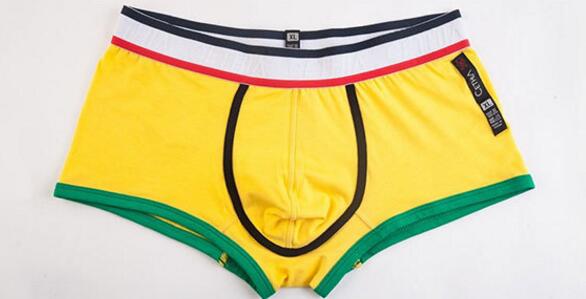 

Men boxer briefs U convex design men's underwear wholesale boyshort men's cotton 3piece/lot, Yellow