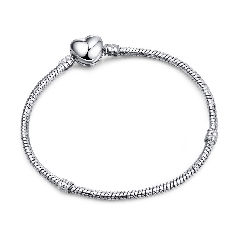 

Fashion DIY Bracelet 3mm Snake Bone Chain Women Jewelry Bracelets Pure Copper Silver-plated Love Chains 17cm to 21cm