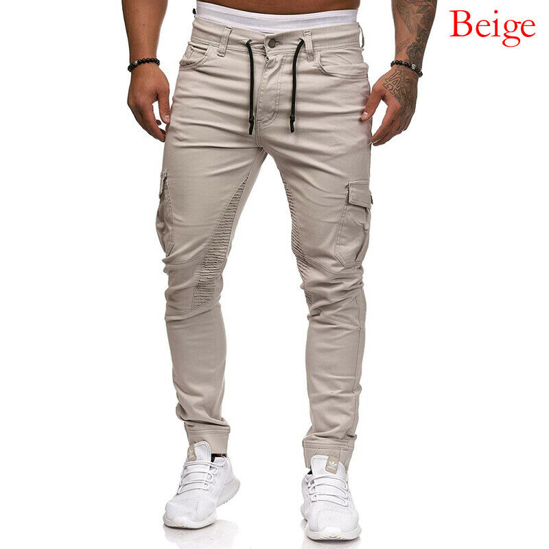 

Sommer Herrenmode Lose Overalls Multi Pocket Outdoor Sports Casual Hosen, Beige