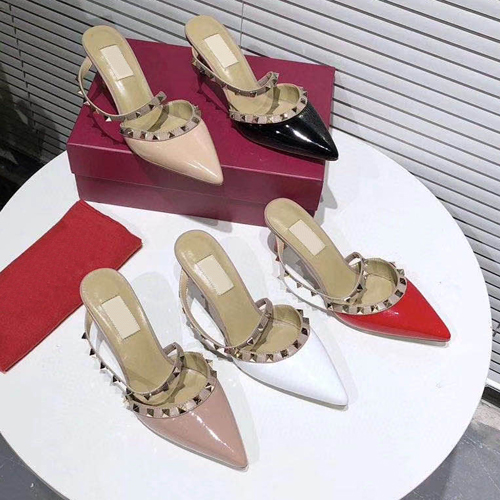 

Designer Women Slippers New Arrival Hot Sale Rivets Style Fashion Style Classic Sandal Size 35-41, White