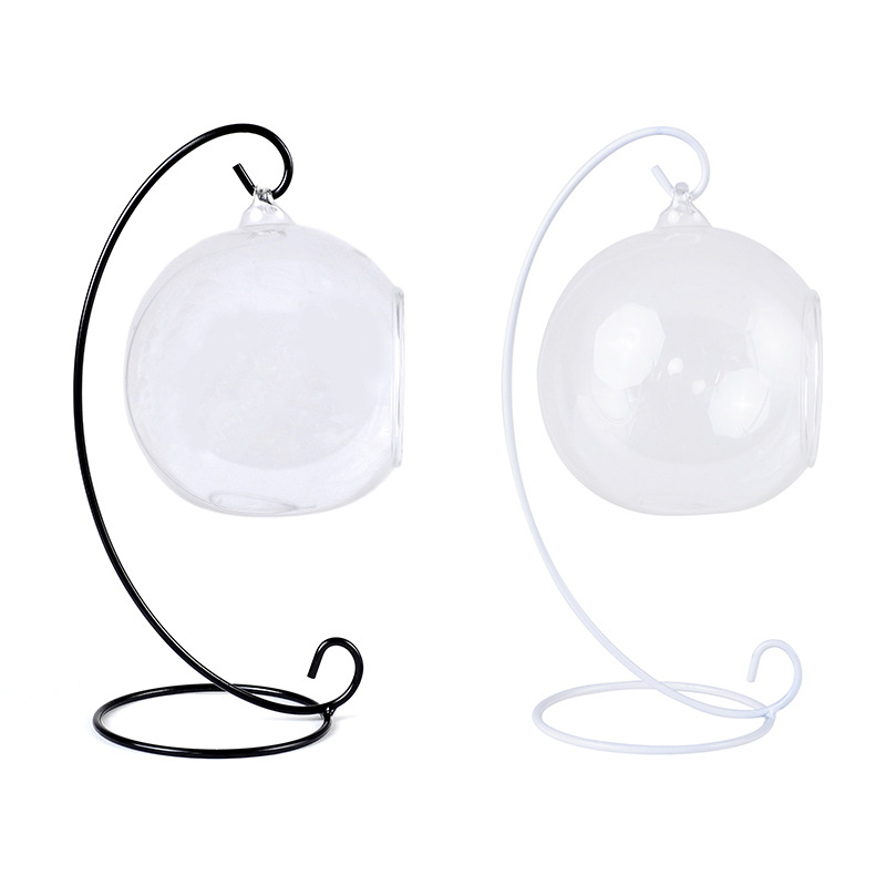 

50pcs H23cm Ornament Display Stand Iron Hanging Rack Holder For Hanging Glass Globe Air Plant Terrarium Witch Ball Wedding Home Decor