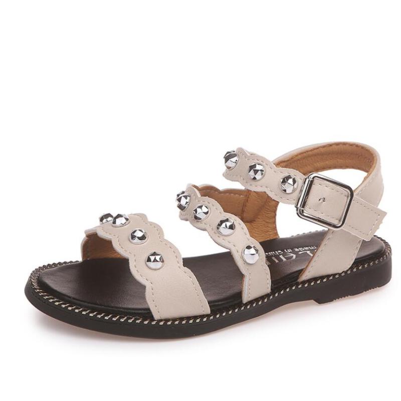 

Fashion Casual Girls Shoes Leather Soft/Breathable Flat Non-Slip Leisure Infantil Menina Zapatos Toddler Baby Kids Beach Sandals, Khaki