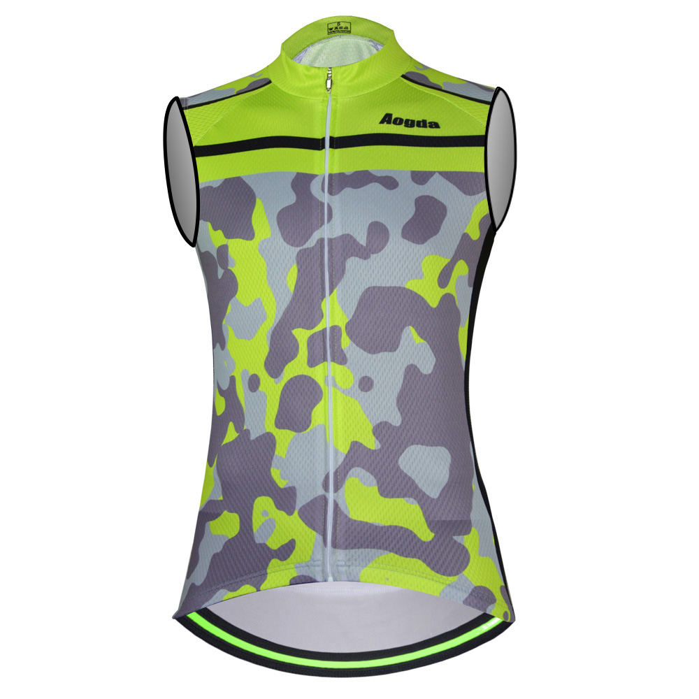 

Aogda 2018 Green Sleeveless Cycling Vest Breathable Quick Dry Men Summer Clothing Ropa Ciclismo