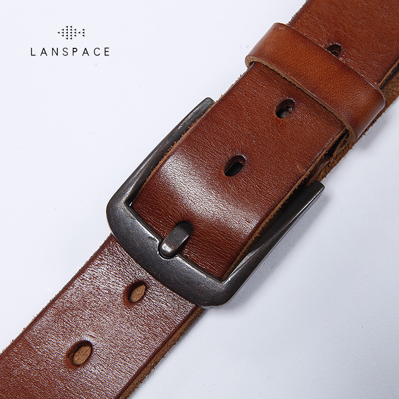 

LANSPACE leather men's belt fashion leisure belts men soft leather jeans belt 3.8, Black