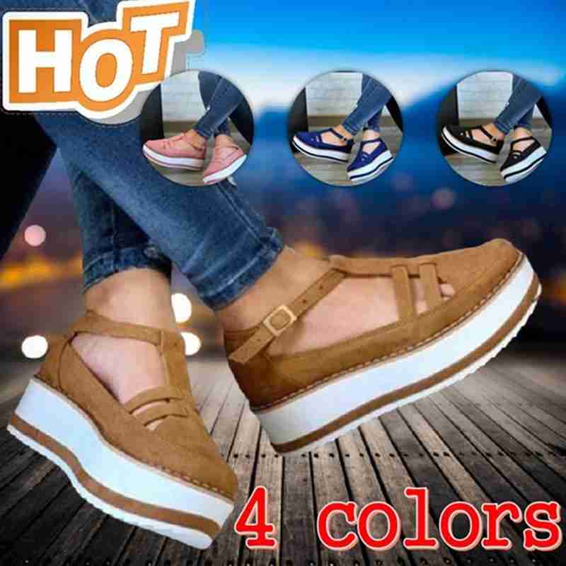 

Summer New Women Shoes Sneakers Buckle Platform Sneakers Casual Lace Ladies Sandals Tenis Feminino Zapatos De Mujer Size 37-43, Beige