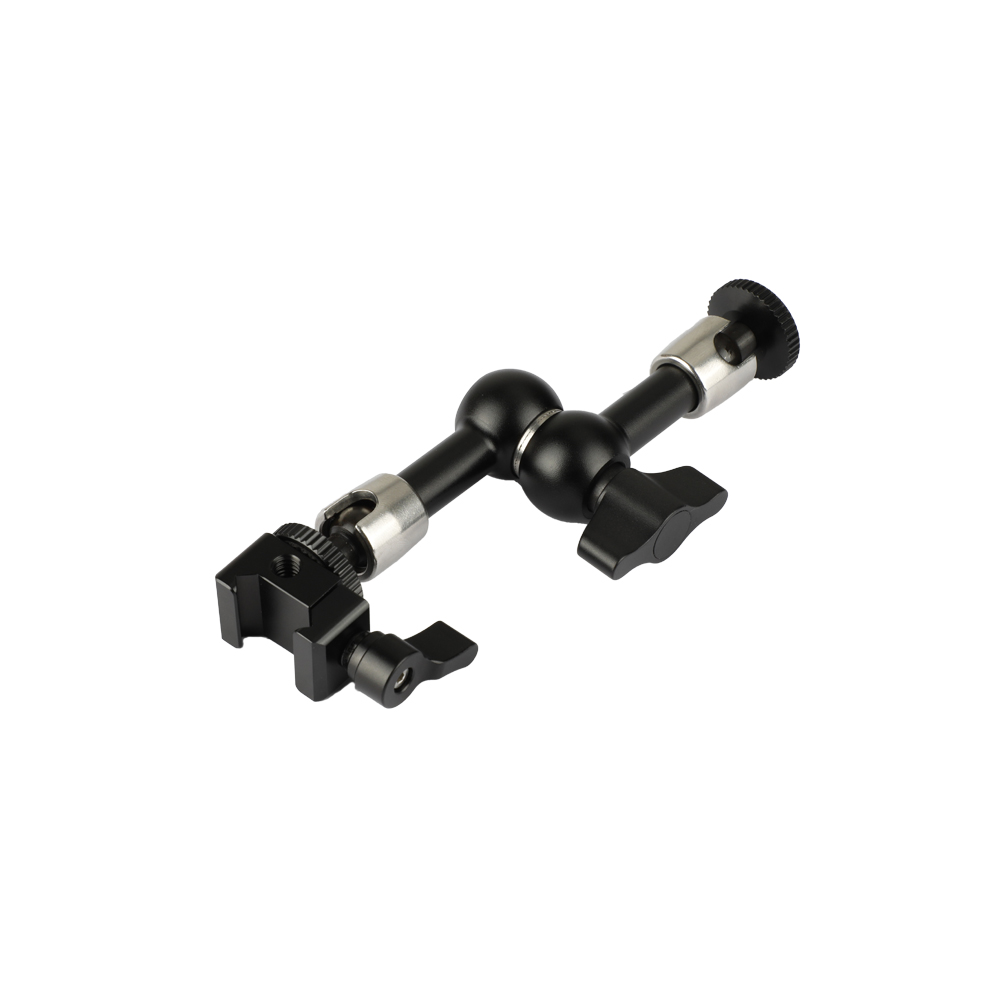 Cámara DSLR de aluminio Brazo Mágico Doble Cabezal de bola de 1//4 Abrazadera de Montaje para Canon Nikon
