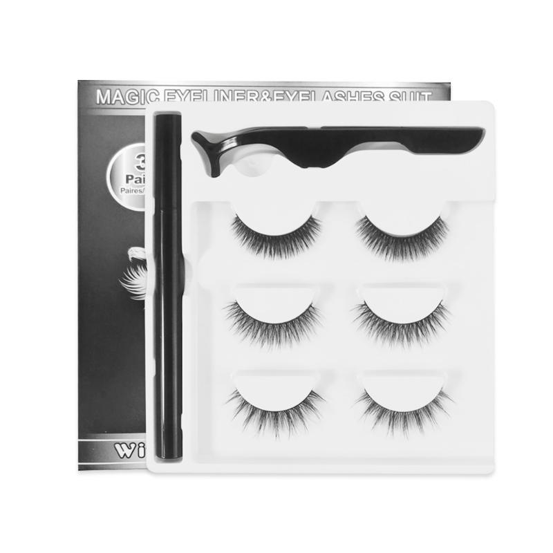 

Magnetic Eyelashes And Eyeliner Set Magnet Liquid Eyeliner 5 Pairs No glue Long Lasting Eyelash Extension 3D Mink Lashes Set