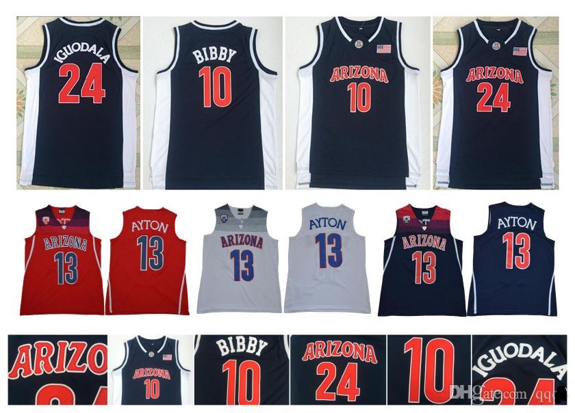 

10 Mike Bibby Blue 13 DeAndre Ayton 24 Andre Iguodala Jersey Arizona Wildcats College Basketball Jerseys Mens Sport Shirt Top Quality, Colour 1
