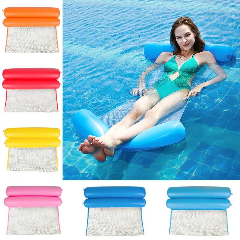 

Foldable Water Hammock Swimming Pool For Adults Piscina Inflatable Air Mattress Beach Lounger Floating Air Cushion Chair Summer