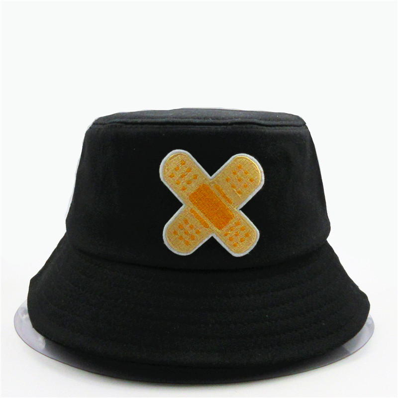 

The new style Cross sticker embroidery Bucket Hat Fisherman Hat outdoor travel Sun Cap Hats for child men and Women 167, White