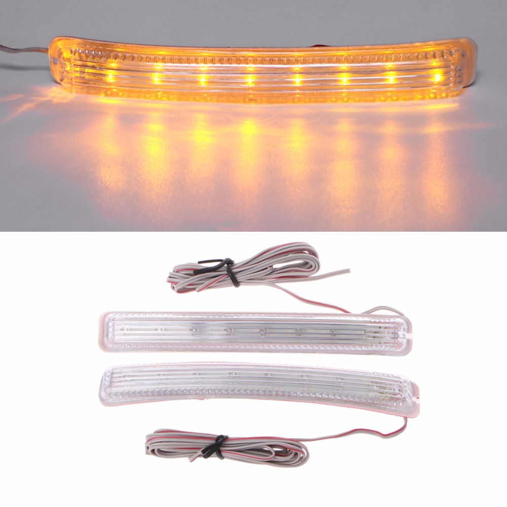 

1 Pair Soft 12V Universal Car Auto 9 LED/12 LED Side Door Mirror Soft Turn Signal Light Yellow/Yellow+Blue Lamp High Quality, As pic