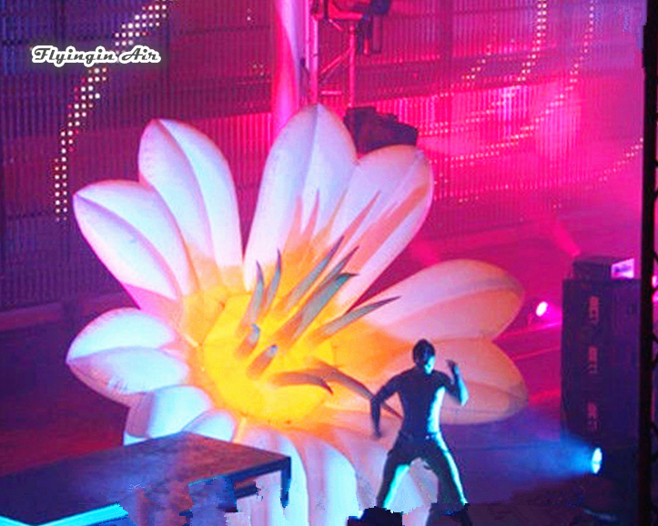 

Concert Stage And Party Decorations Lighting Inflatable Flower 2m/2.5m/3m Diameter Hanging Artificial Flower With RGB Light For Event