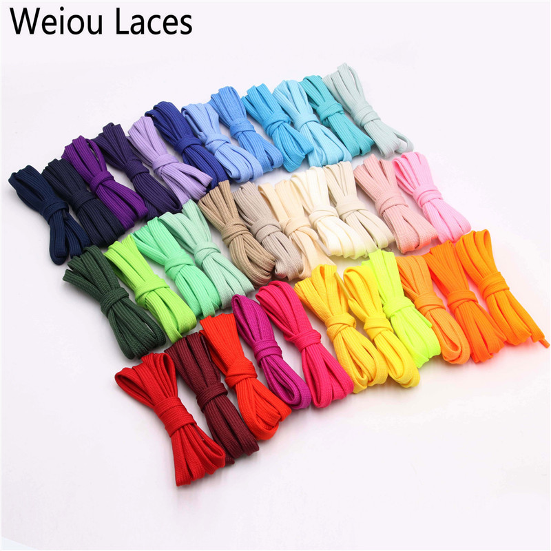 

Weiou New 7mm Shoelace Of Classic Hollow Double 34 Solid Colors Flat Shoe lace Woven Laces Sports Casual Bootlaces Lacet for 1970s jumpman 1 1s