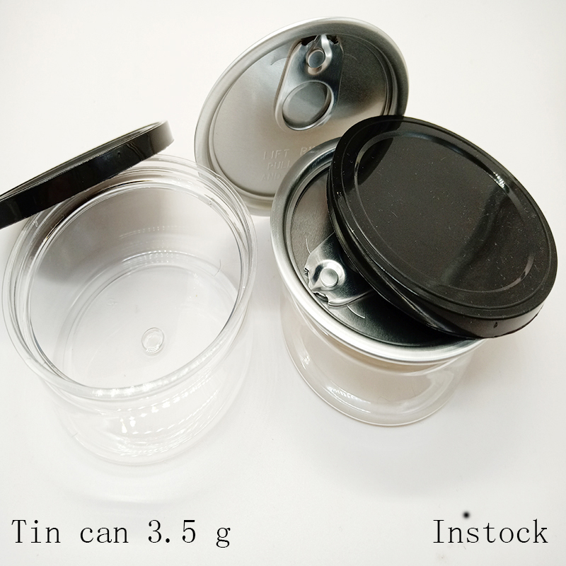

Tin Cans Dry Herb Packaging Plastic Canned Food 100 ML-Aluminum bOTTLES Fish-Can Airtight Lids 3.5g OEM Stickers Self Seal can